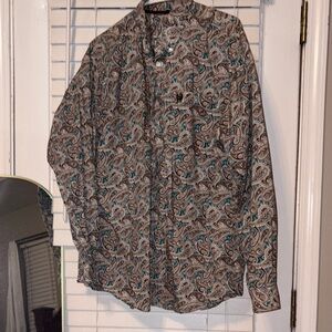 Cinch Paisley Shirt Jacket - Brown and Teal